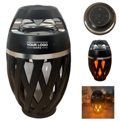 Portable Tiki Torch Bluetooth Speaker with LED Flame Light