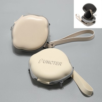 EVA Leather Shell-Shaped Foldable Sunglasses Carry Case