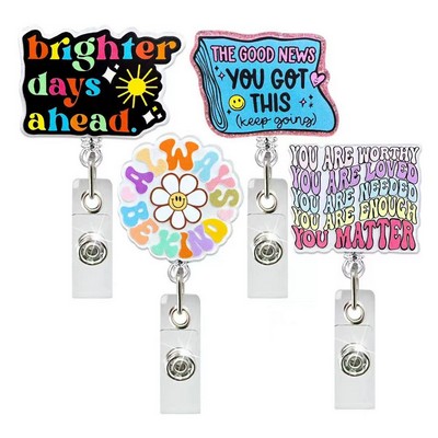 Custom Pattern Badge Holder With Glitter Pull Strap 24"