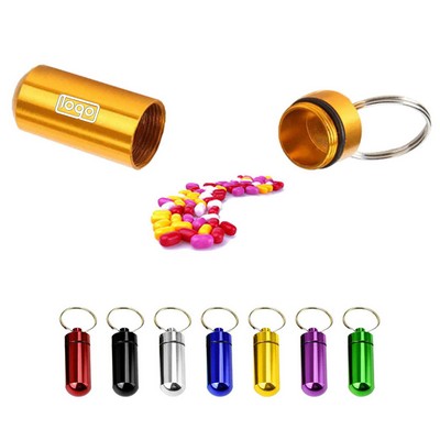 Mini Aluminum Pill Case Keychains