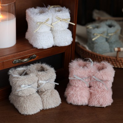 Plush Christmas Mini Boot Ornament Short Boot Creative Holiday Decoration Colorful Fabric Hanging