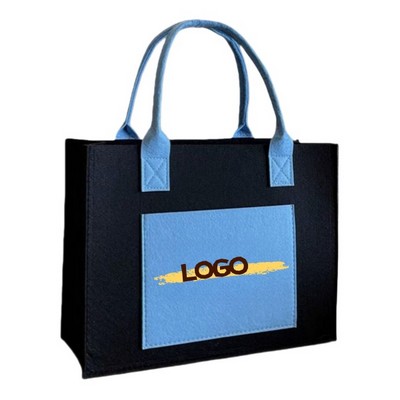 Two-Tone Felt Tote Bag