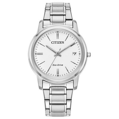 Citizen Watch® Ladies' Corporate Exclusive Eco-Drive Silver-tone Bracelet Watch, White dial