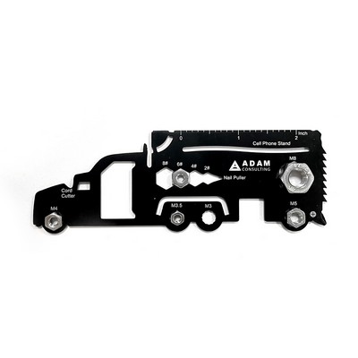 GearCard 21-in-1 Truck-Shaped Multi-Tool Card – Stainless Steel Wallet EDC Gadget