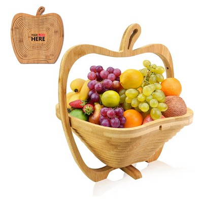Foldable Apple Shape Fruit Bowl Holder And Dried Fruit Basket