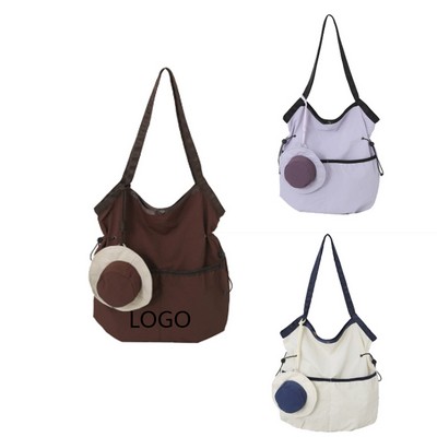 Pendant Drawstring Shoulder Tote Bag