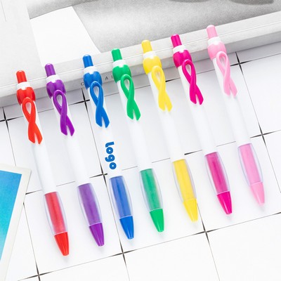 Pink Ribbon Patterned Ballpoint Pen