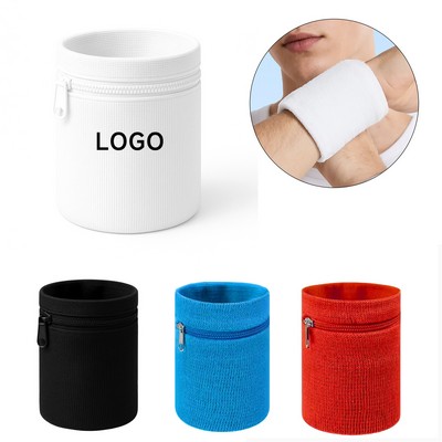 Wrist Wallet Wristband with Zipper
