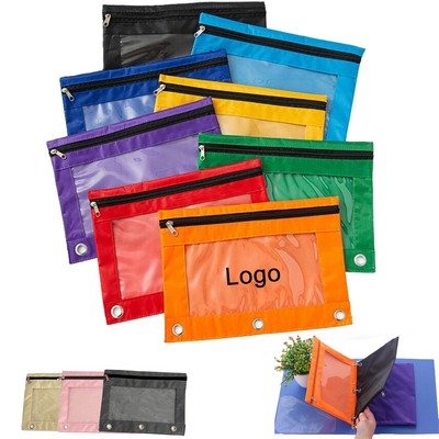 3 Ring Binder Zipper Pencil Pouch