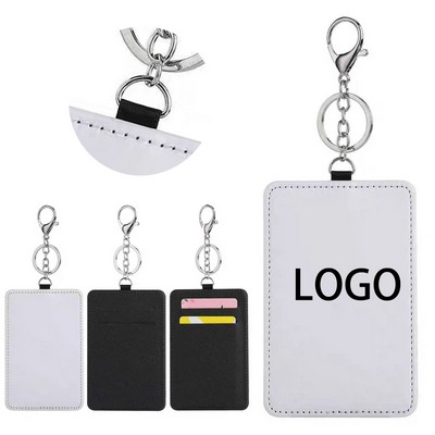 PU Leather Card Holder Keychain