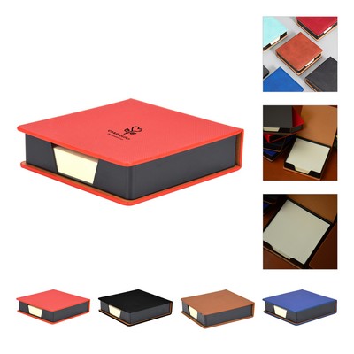 PU Leather Business Gift Sticky Note Holder For Desk