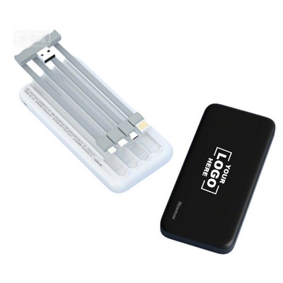 High-Capacity Built-in Cable LED Display Power Bank