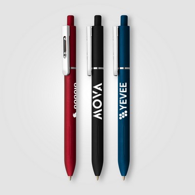 Lark Recycled Plastic Retractable Fidget Clip Pen - Silkscreen