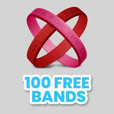 Debossed Silicone Wristband Bracelet - 1"