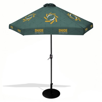 Gemini Twin Arm Umbrella with Crank Lift and Silk Screen Printing