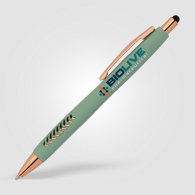 Avalon Softy Rose Gold Designer Pen w/ Stylus - Full-Color Inkjet