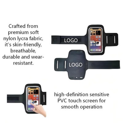 7" Slim Lycra Phone Armband w/ Water Resistant PVC Touch Screen