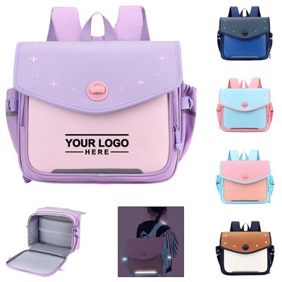 Kids Waterproof Flap School Backpack