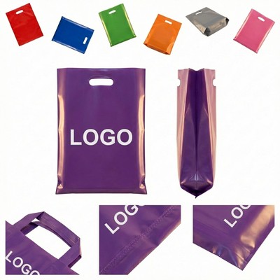 Boutique Style Four-Finger Handle Polyethylene Gift and Retail Bags