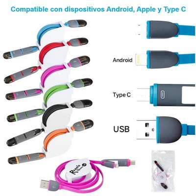 3In1 Usb Scalable Charger Data Cable