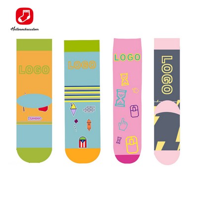 High Quality Custom Design Cotton Designer Dress Fun Socks