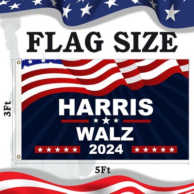 3' x 5' Digitally Printed Two Sided Knit Polyester Flag W/2 grommets