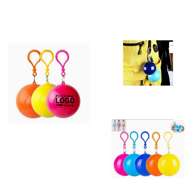 Portable Raincoat Ball Disposable Rain Poncho with Clip