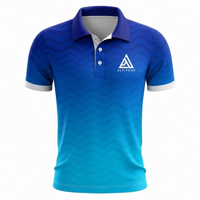 Unisex Sublimated Short Sleeve Pique Polo Shirt 160GSM