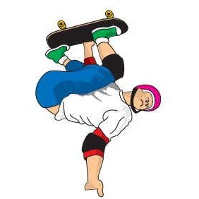 Skateboarding Promotional Magnet w/ Strip Magnet (3 Square Inch)