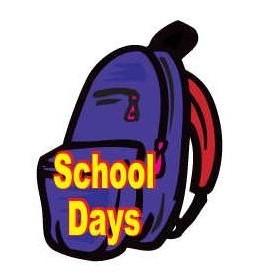 School Days Backpack Promotional Magnet w/ Strip Magnet (3 Square Inch)
