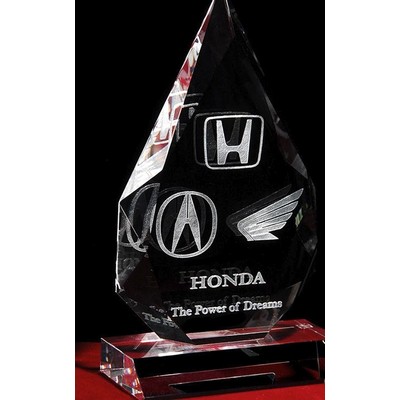 Custom Crystal Image in Water Droplet Plaque w/3D Logo/ Text (7")