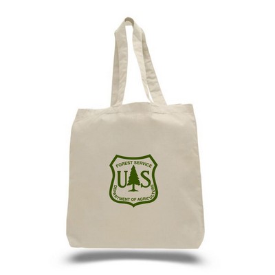 6 oz. Cotton Canvas Reusable Book Tote Bag w/ Handles for Groceries