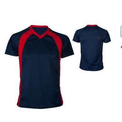 Youth Cool Mesh Flat Back Soccer Jersey Shirt w/ Contrast Front Panel & V-Neck Self Trim