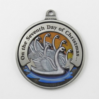 Twelve Days of Christmas 3D Gallery Print Mini Ornament (Day 7 - Seven Swans-a-Swimming)