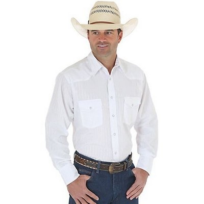 Wrangler® Men's White Sport Western Long Sleeve Shirt