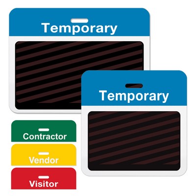 TEMPbadge 2-Part Expiring Badge Clip-On BACK PART, Temporary, Blue