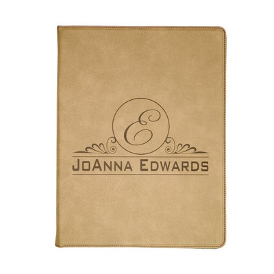 Leatherette Portfolio with Notepad (lrg) - Light Brown