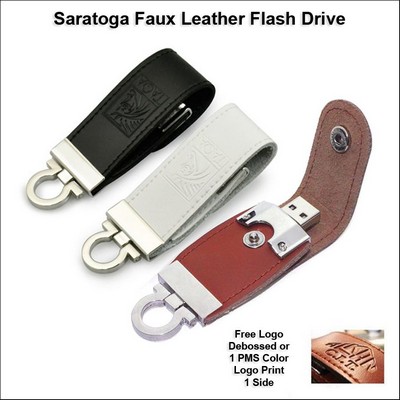 Saratoga Faux Leather Flash Drive - 4GB Memory
