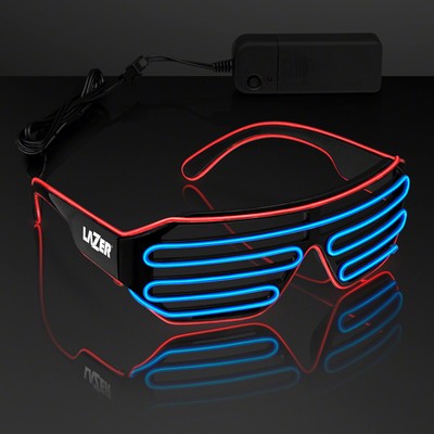 Red & Blue EL Wire Light Shades - PRINTED