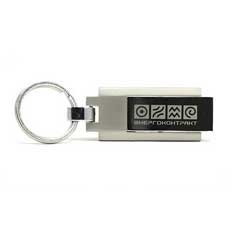 128 MB Keyring w/Chrome Steel Swivel USB Drive