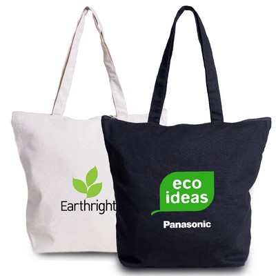 Deluxe Cotton Zipper Travel Tote Bag