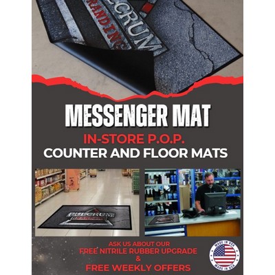 High Resolution P.O.P. Rubber Messenger Display Mat - 4' X 5'