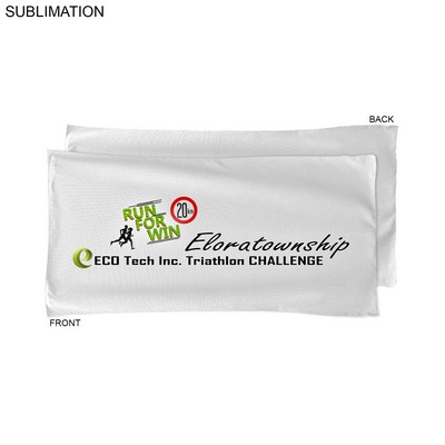 Absorbent Microfiber Dri-Lite Terry White Marathon Towel, Sublimated Full Color Logo (22"x44")