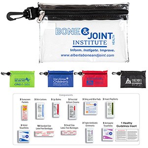 "Lazy Day XL" 43 Piece First Aid Outdoors and Camping Kit in Supersized Zipper Pack