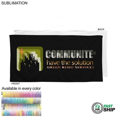 72 Hr Fast Ship - Plush and Soft Velour Terry Cotton Blend Colored Pool Towel, Sublimated (24"x48")