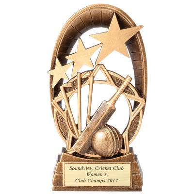 6 ½" Hand Painted Resin Game of Cricket Trophy