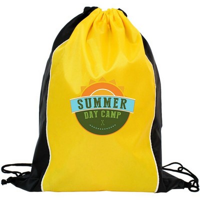 Two Tone Sided Drawstring Tote Bags