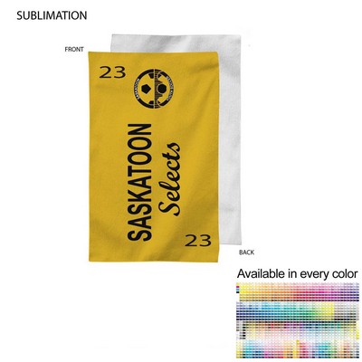 Team Towel in Plush and Soft Velour Terry Cotton Blend, Sublimated sports towel (12"x18")