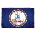 Virginia Indoor Parade Flag w/Pole Hem And Fringe (5'x8')