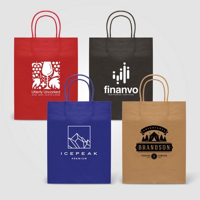 Kraft Paper Bag - 9.4"w x 12.12"h - Silkscreen